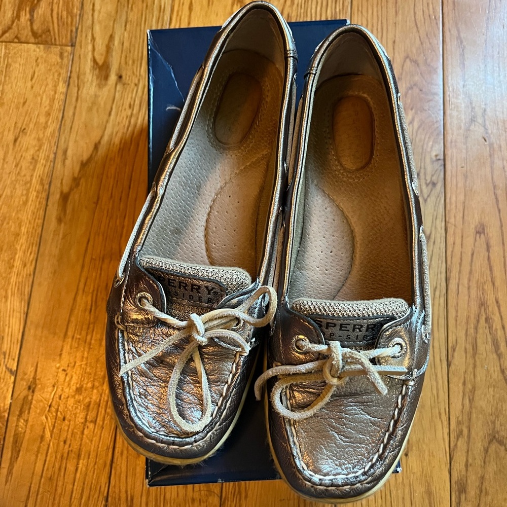 Sperry / Angelfish pewter metallic | women’s shoe size 7 EU size 37.5 boat shoes